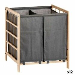 Cesto per i Panni Sporchi Kipit XJL146354H Marrone Grigio Legno 30 L x 2 33 x 60 x 59,5 cm (12 Unità)