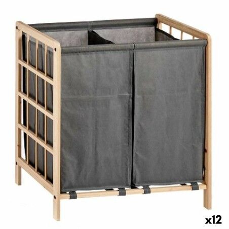 Cesto per i Panni Sporchi Kipit XJL146354H Marrone Grigio Legno 30 L x 2 33 x 60 x 59,5 cm (12 Unità)