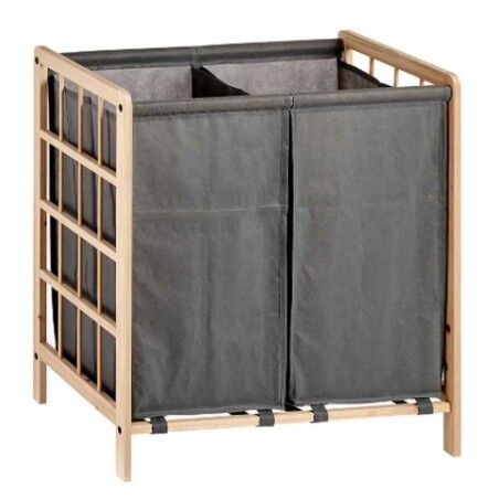 Cesto per i Panni Sporchi Kipit XJL146354H Marrone Grigio Legno 30 L x 2 33 x 60 x 59,5 cm (12 Unità)