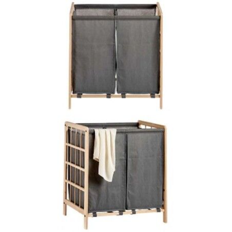 Cesto per i Panni Sporchi Kipit XJL146354H Marrone Grigio Legno 30 L x 2 33 x 60 x 59,5 cm (12 Unità)