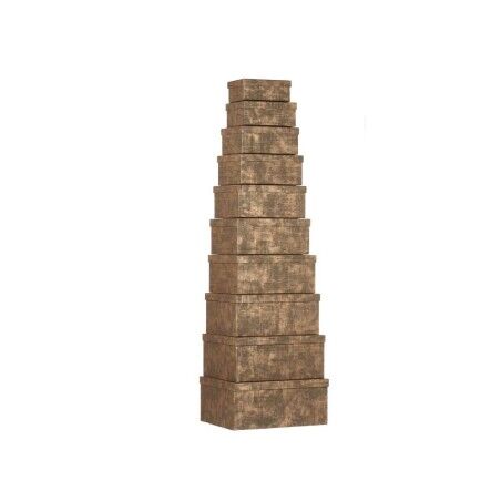 Set di Scatole per Sistemare Impilabili Pincello 129 Nero Cartone Righe (2 Unità)