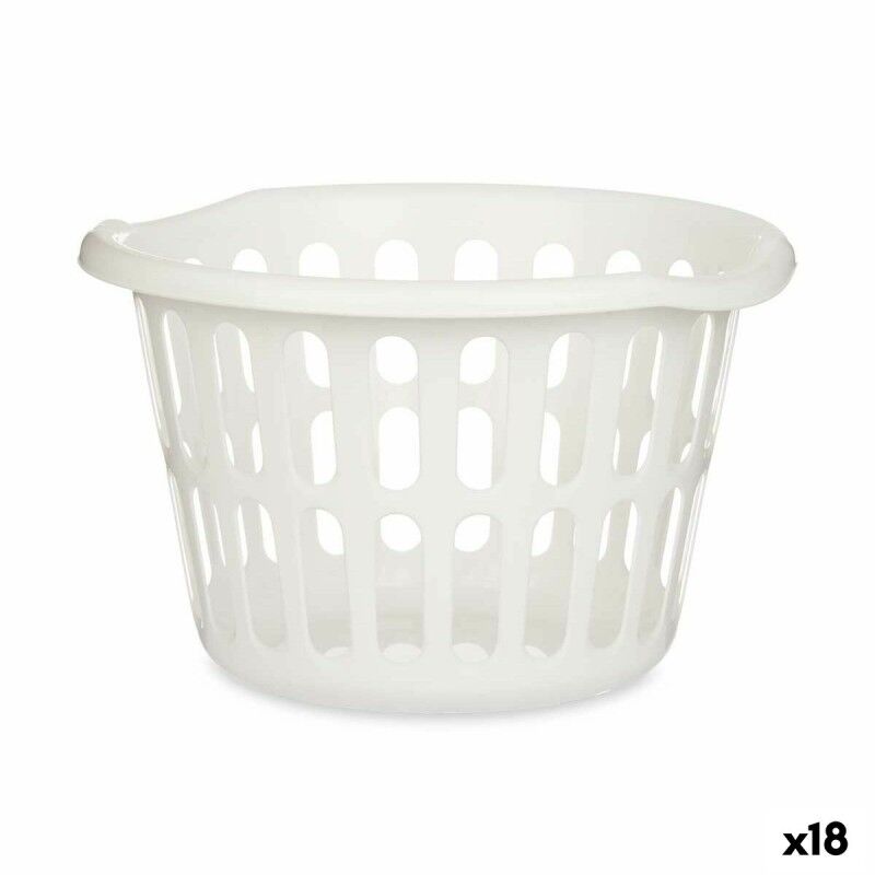 Cesto Kipit 8066-W Bianco polipropilene 27 L 40 x 25 x 40 cm (18 Unità)