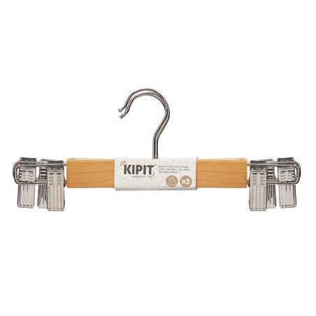 Set di Grucce Kipit 29100196 Marrone Argentato Legno Metallo 28,5 x 2,5 x 11,5 cm Pinze (24 Unità)