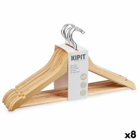 Set di Grucce Kipit 79419 Marrone Legno Metallo 44,5 x 1,2 x 23 cm (8 Unità)