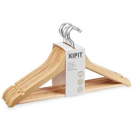 Set di Grucce Kipit 79419 Marrone Legno Metallo 44,5 x 1,2 x 23 cm (8 Unità)