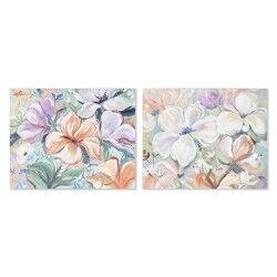 Quadro Home ESPRIT Fiori Shabby Chic 100 x 3,7 x 80 cm (2 Unità)
