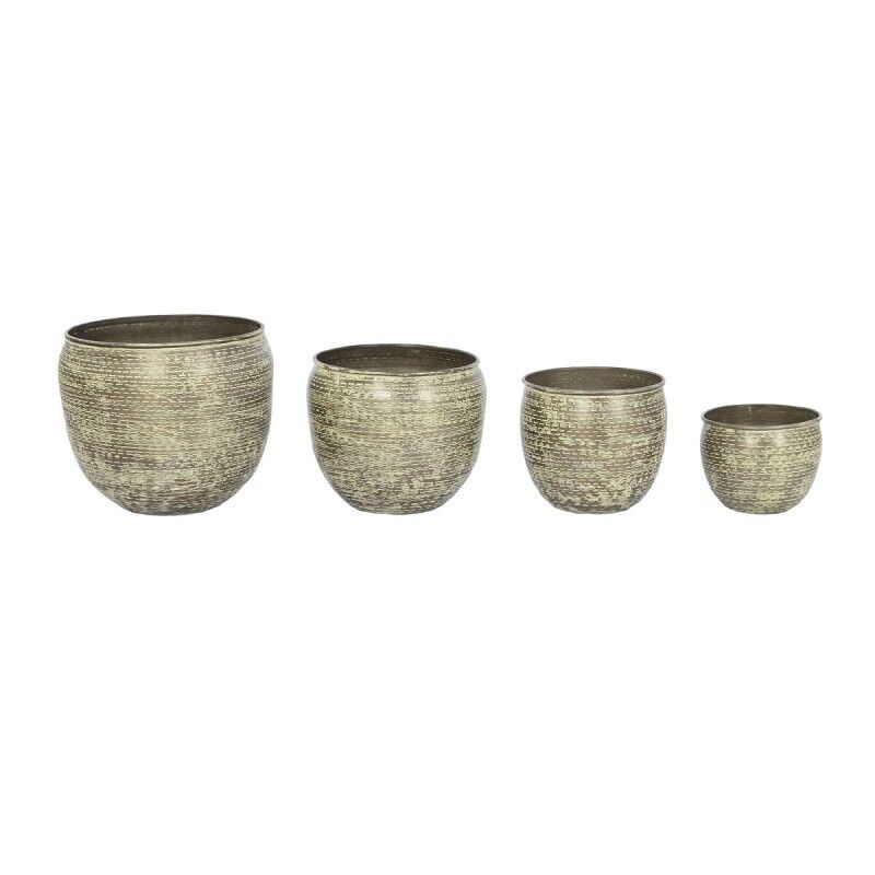 Set di vasi da fiori Home ESPRIT Verde Alluminio 39 x 39 x 33 cm Set di vasi da fiori Home ESPRIT Verde Alluminio 39 x 39 x 33 cm