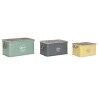 Forziere Home ESPRIT Giallo Verde Grigio Marrone scuro Menta Metallo Legno di paulownia Vintage 60 x 38 x 32,5 cm 60 X 38 X 33 c