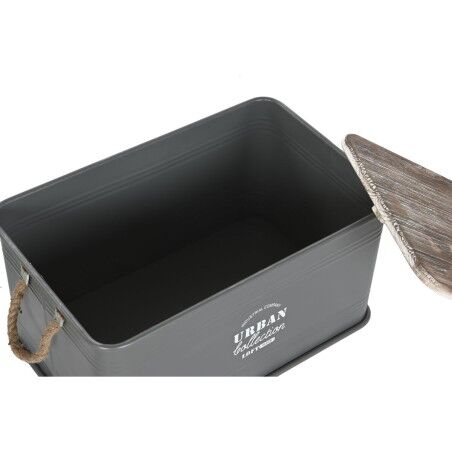 Forziere Home ESPRIT Giallo Verde Grigio Marrone scuro Menta Metallo Legno di paulownia Vintage 60 x 38 x 32,5 cm 60 X 38 X 33 c