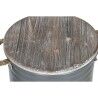 Bidone decorativo Home ESPRIT Giallo Verde Grigio Marrone scuro Metallo Legno di paulownia Vintage 38 x 38 x 48 cm (3 Unità)