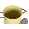 Bidone decorativo Home ESPRIT Giallo Verde Grigio Marrone scuro Metallo Legno di paulownia Vintage 38 x 38 x 48 cm (3 Unità)