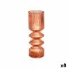 Vaso Righe Arancio Cristallo 8 x 23 x 8 cm (8 Unità)