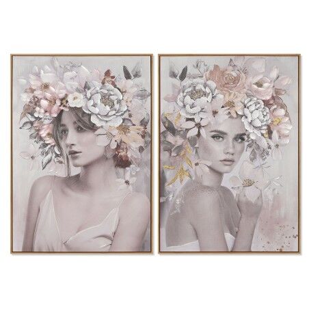 Quadro Home ESPRIT Fiori Moderno 70 x 3,5 x 100 cm (2 Unità)