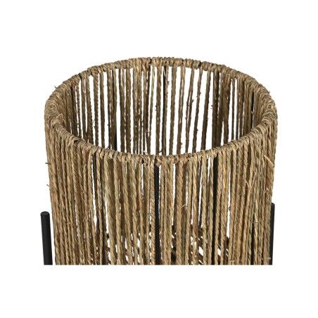 Set di vasi da fiori Home ESPRIT Nero Metallo Fibra 23 x 23 x 76,5 cm
