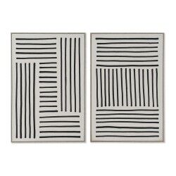 Quadro Home ESPRIT Bianco Nero Città 83 x 4,5 x 123 cm (2 Unità)