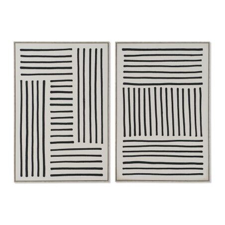 Quadro Home ESPRIT Bianco Nero Città 83 x 4,5 x 123 cm (2 Unità)