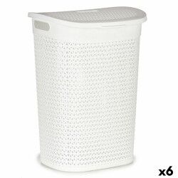 Cesto per i Panni Kipit 4790-3 Bianco Plastica 60 L 43,5 x 57,5 x 34 cm (6 Unità)