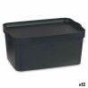 Scatola portaoggetti con coperchio Kipit TP594-1 Antracite Plastica 7,5 L 21 x 14,2 x 32 cm (12 Unità)