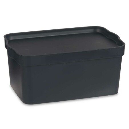 Scatola portaoggetti con coperchio Kipit TP594-1 Antracite Plastica 7,5 L 21 x 14,2 x 32 cm (12 Unità)