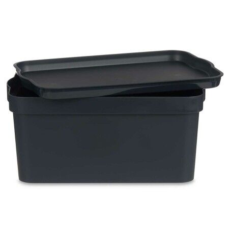 Scatola portaoggetti con coperchio Kipit TP594-1 Antracite Plastica 7,5 L 21 x 14,2 x 32 cm (12 Unità)