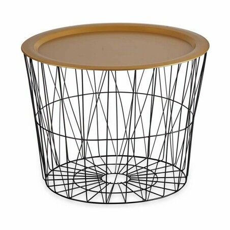 Tavolo aggiuntivo Nero Dorato Metallo 62 x 45,5 x 62 cm (4 Unità)