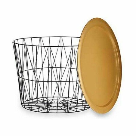 Tavolo aggiuntivo Nero Dorato Metallo 62 x 45,5 x 62 cm (4 Unità)