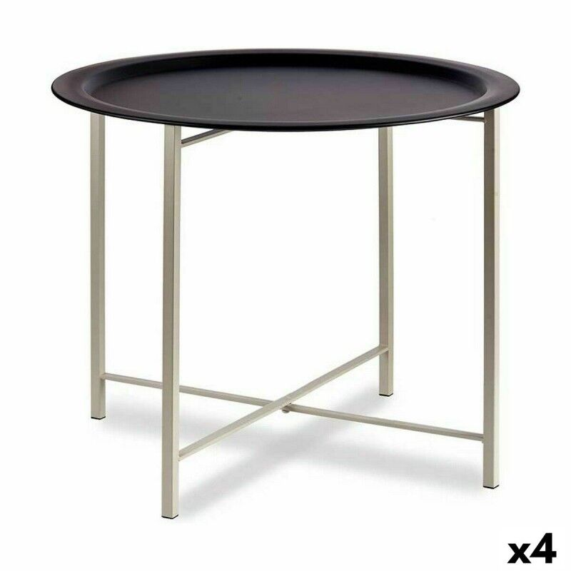 Tavolo aggiuntivo Bianco Nero Metallo 62 x 48,5 x 62 cm (4 Unità) Tavolo aggiuntivo Bianco Nero Metallo 62 x 48,5 x 62 cm (4 Unità)