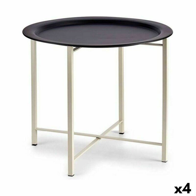 Tavolo aggiuntivo Bianco Nero Metallo 52 x 44 x 52 cm (4 Unità) Tavolo aggiuntivo Bianco Nero Metallo 52 x 44 x 52 cm (4 Unità)