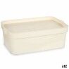 Scatola portaoggetti con coperchio Kipit TP593-4 Crema Plastica 6 L 21,5 x 11 x 31,5 cm (12 Unità)