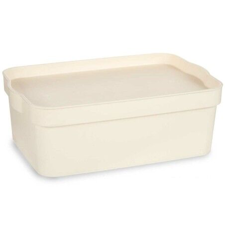 Scatola portaoggetti con coperchio Kipit TP593-4 Crema Plastica 6 L 21,5 x 11 x 31,5 cm (12 Unità)