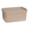 Scatola portaoggetti con coperchio Kipit TP594-3 Beige Plastica 7,5 L 21,5 x 14,5 x 32 cm (12 Unità)