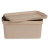 Scatola portaoggetti con coperchio Kipit TP594-3 Beige Plastica 7,5 L 21,5 x 14,5 x 32 cm (12 Unità)