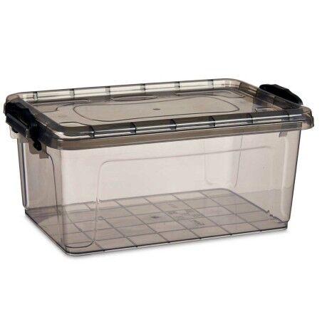 Scatola portaoggetti con coperchio Kipit TP545-2 Antracite Plastica (12 Unità)