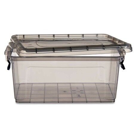 Scatola portaoggetti con coperchio Kipit TP545-2 Antracite Plastica (12 Unità)