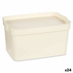 Scatola portaoggetti con coperchio Kipit TP592-4 Crema Plastica 2,3 L 13,5 x 11 x 20 cm (24 Unità)