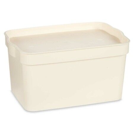 Scatola portaoggetti con coperchio Kipit TP592-4 Crema Plastica 2,3 L 13,5 x 11 x 20 cm (24 Unità)