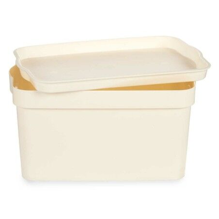 Scatola portaoggetti con coperchio Kipit TP592-4 Crema Plastica 2,3 L 13,5 x 11 x 20 cm (24 Unità)