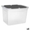 Scatola portaoggetti con coperchio Kipit 87953 Trasparente Antracite Plastica 48 L (6 Unità)