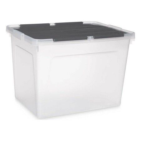 Scatola portaoggetti con coperchio Kipit 87953 Trasparente Antracite Plastica 48 L (6 Unità)
