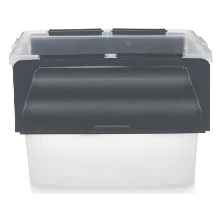 Scatola portaoggetti con coperchio Kipit 87953 Trasparente Antracite Plastica 48 L (6 Unità)