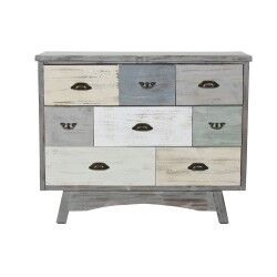 Cassettiera Home ESPRIT Grigio Multicolore Cottage 100 x 40 x 80 cm