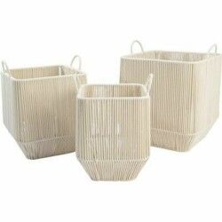 Set di Cestini DKD Home Decor Beige Metallo (3 Pezzi)