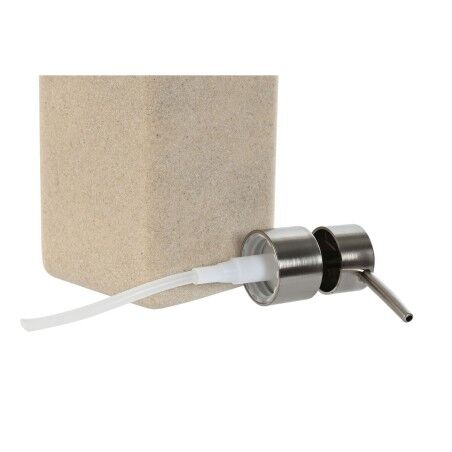 Dispenser di Sapone Home ESPRIT Crema Argentato Resina Polietilene 8 x 8 x 18 cm