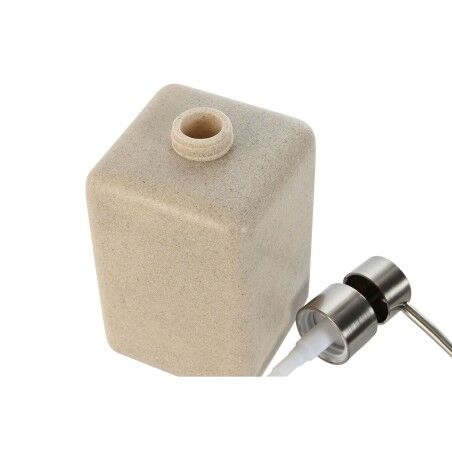 Dispenser di Sapone Home ESPRIT Crema Argentato Resina Polietilene 8 x 8 x 18 cm