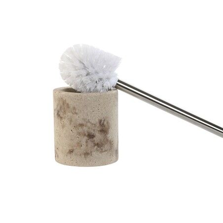 Scopino per il Bagno Home ESPRIT Crema Argentato Resina Polietilene 10,5 x 10,5 x 37 cm