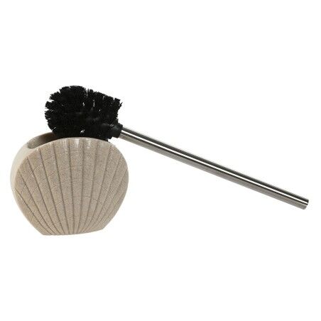 Scopino per il Bagno Home ESPRIT Grigio Crema Resina Acciaio inossidabile 13,5 X 10 X 37 cm (2 Unità)