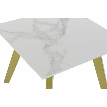 Tavolino Aggiuntivo DKD Home Decor Bianco Dorato 60 x 60 x 48 cm