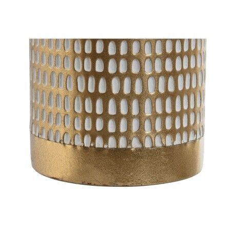 Vaso Home ESPRIT Bianco Dorato Metallo Moderno 14,5 x 14,5 x 55,5 cm
