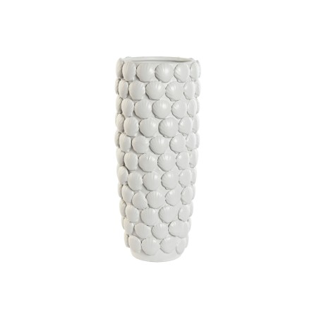 Vaso Home ESPRIT Bianco Gres Mediterraneo 16,5 x 16,5 x 38,5 cm