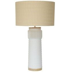 Lampada da tavolo Home ESPRIT Lino Ceramica 46 x 46 x 77 cm